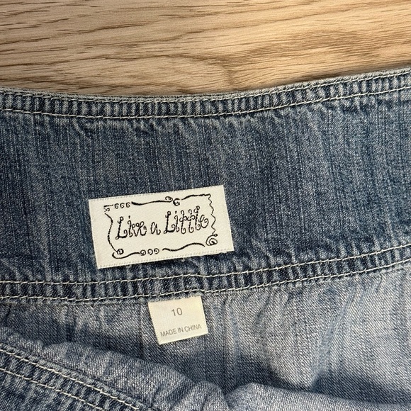 Live a Little Denim Boho Ruffle Maxi Skirt S.10 Y2K A line Western Cowgirl - Picture 6 of 9